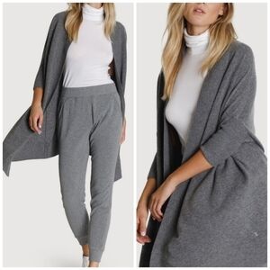 Kit and Ace Cashmere Merino Wool Gray Comforter Wrap Cardigan Sweater